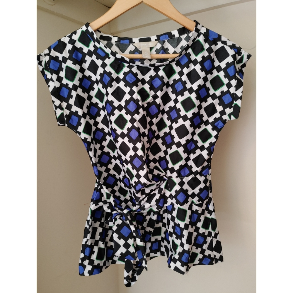 Blue square blouse